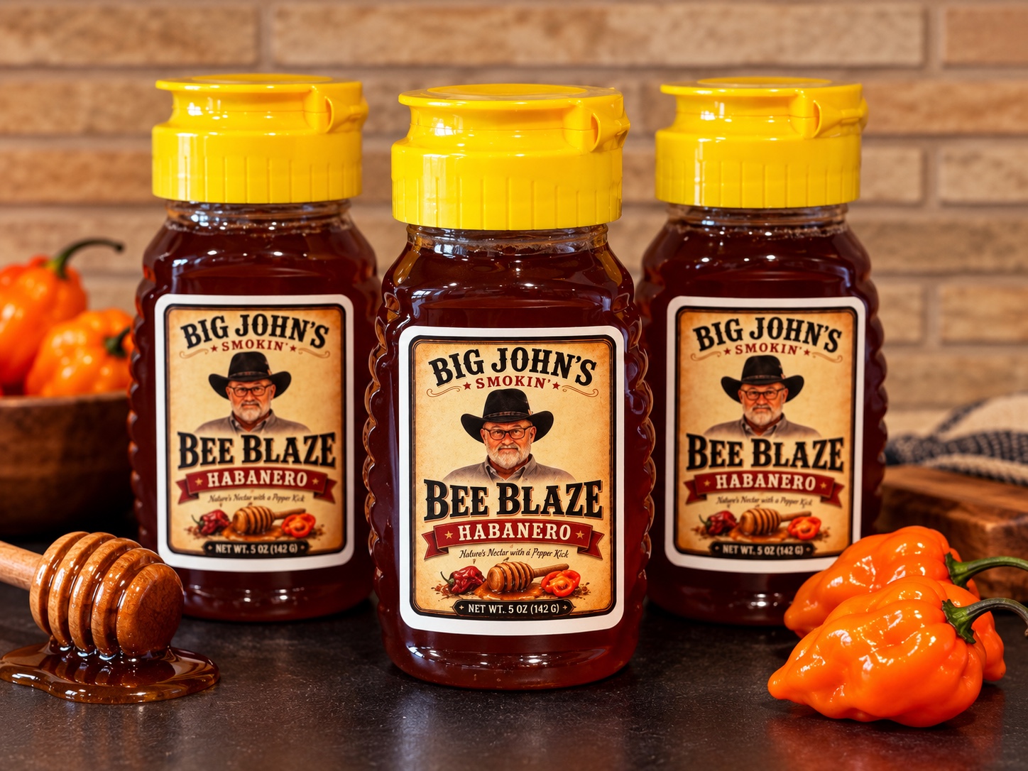 Big John's Smokin' Bee Blaze Habanero pepper-infused honey