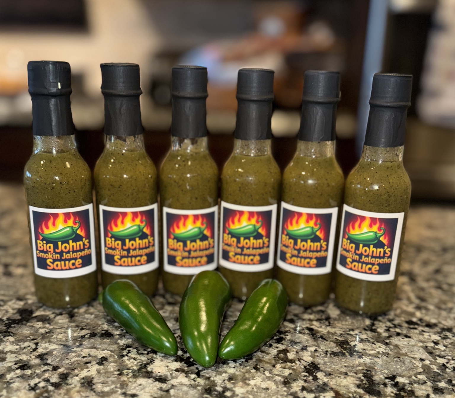 Early Big John's Smokin' Jalapeño hot sauce bottles