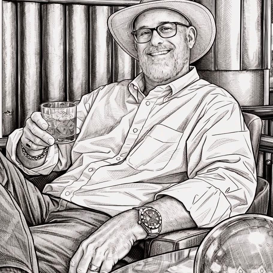 Big John pencil line drawing
